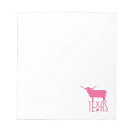 Bloco De Notas Símbolos do Texas, Longhorn, rosa
