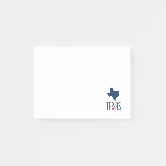 Bloco De Notas Símbolos do Texas, Texas, azul marinho (Frente)