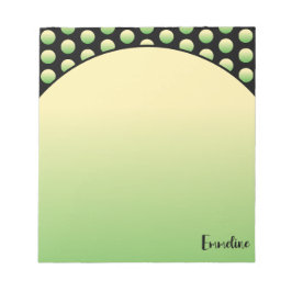 Bloco De Notas Símbolos Verdes Amarelos Nome de Fundo Preto