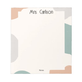 Bloco De Notas Simple Boho Pastel Colors Teacher Notepad