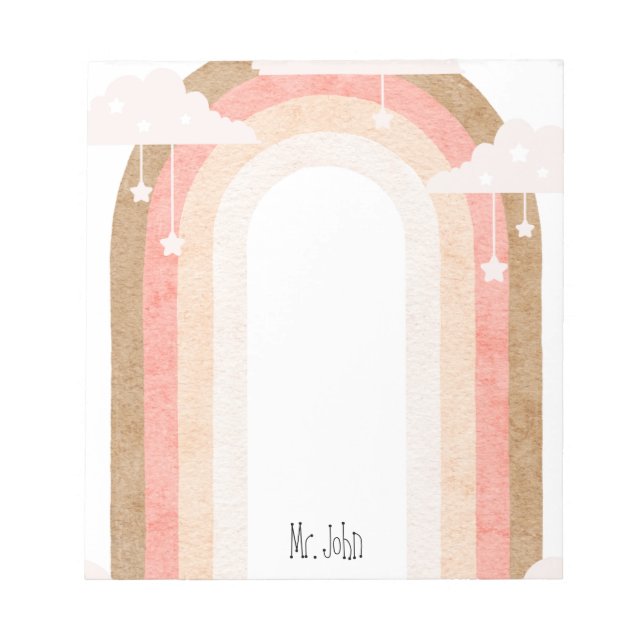 Bloco De Notas Simple Boho Teacher Notepad (Frente)