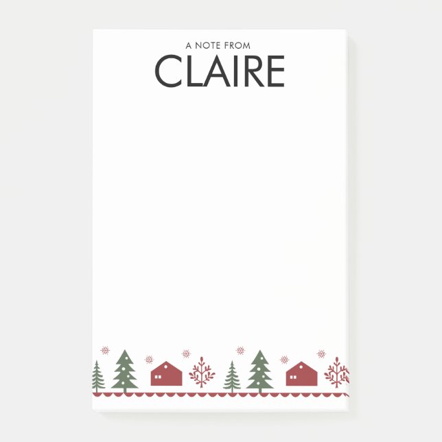 Bloco De Notas Simple Christmas Design Custom Post-it® Note (Frente)
