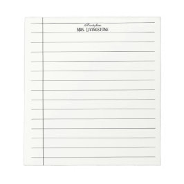 Bloco De Notas Simple Lines Teacher Notepad