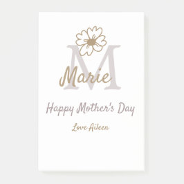 Bloco De Notas simple minimal mother's day monogram golden gray f