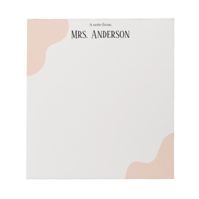 Bloco De Notas Simple Minimalist Boho Teacher Notepad  (Frente)