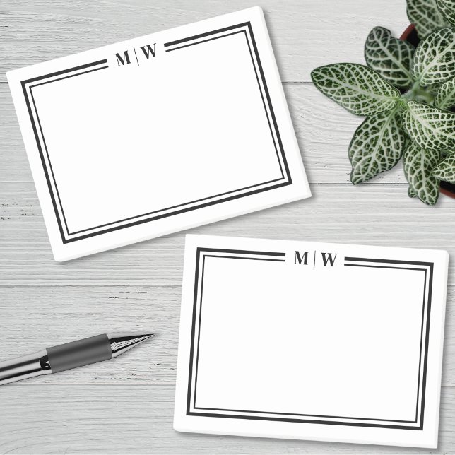 Bloco De Notas Simple Minimalist Monogram (Simple Minimalist Monogram Post-it Notes)