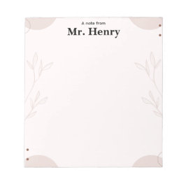 Bloco De Notas Simple Minimaslist Boho teacher Notepad