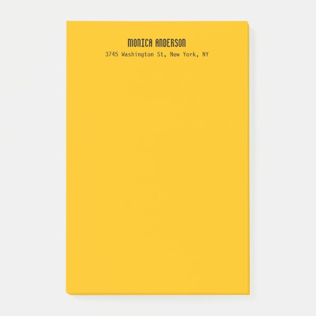 Bloco De Notas Simple Modern Plain Professional Amber Yellow (Frente)