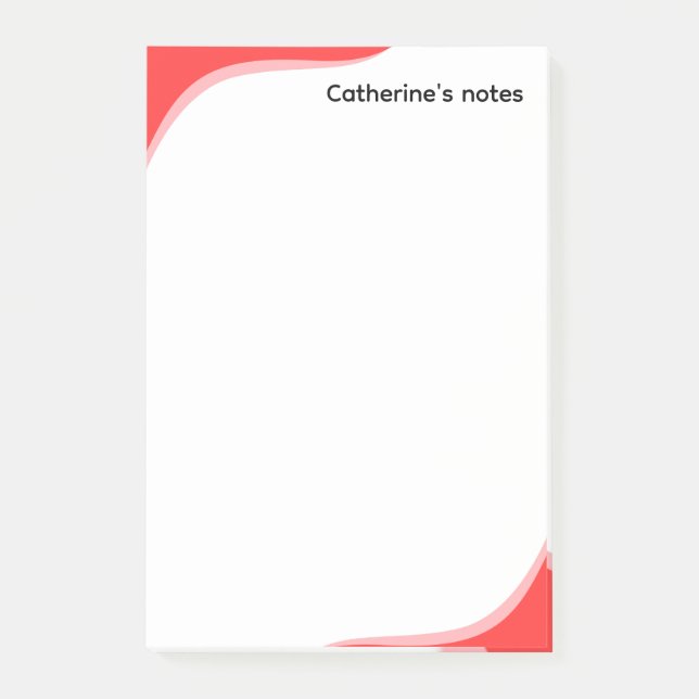 Bloco De Notas Simple red & black waves customizable (Frente)