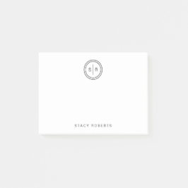 Bloco De Notas Simples 2 Círculo Inicial Monograma