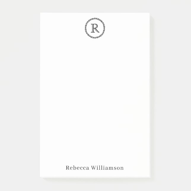 Bloco De Notas Simples Clássico, Vermelho Rústico Moderno, Monogr (Frente)