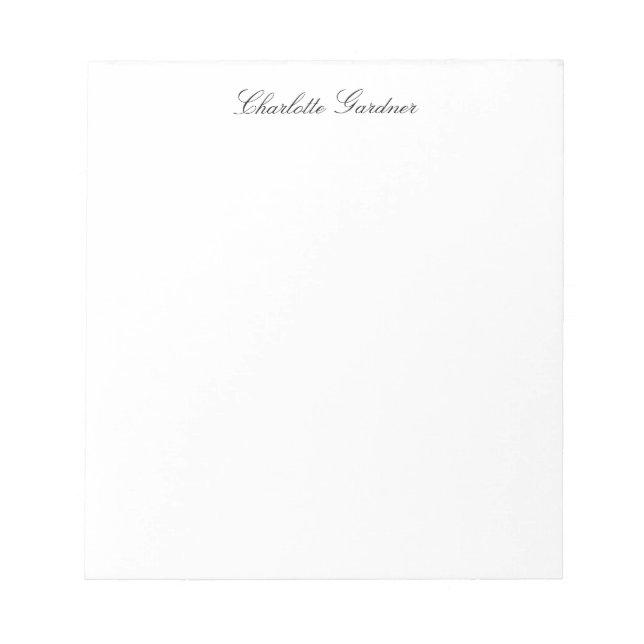 Bloco De Notas Simples criativo elegante único moderno branco (Frente)
