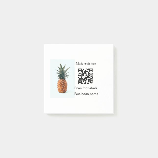 Bloco De Notas Simples detalhes de negócios de código q r de frut (Frente)