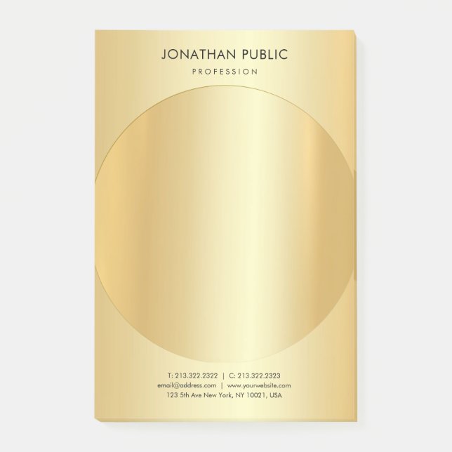 Bloco De Notas Simples e Dourado Elegante Mínimo Moderno (Frente)