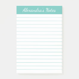 Bloco De Notas Simples Elegante Aqua Vinculado Personalizado