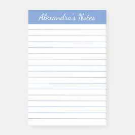 Bloco De Notas Simples Elegante Azul Claro Vinculado Personalizad
