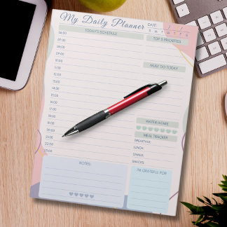 Bloco De Notas Simples Elegante Elegante De Planner Diário, Com M