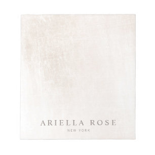 Bloco De Notas Simples Elegante Esmagado Branca Professional