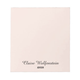 Bloco De Notas Simples Elegante Rosa Bege Profissional