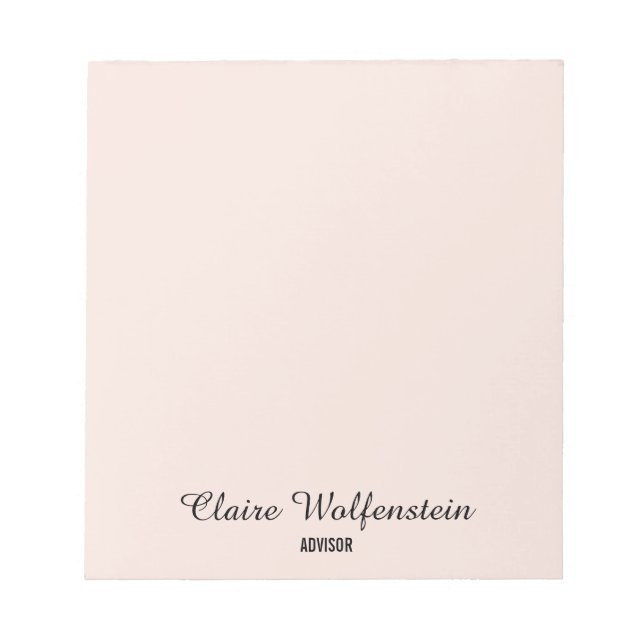 Bloco De Notas Simples Elegante Rosa Bege Profissional (Frente)