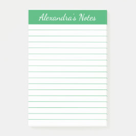Bloco De Notas Simples Elegantes Personalizadas com Linhas Verdes