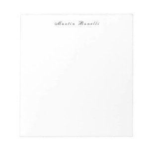 Bloco De Notas Simples Escrito Caligráfico Preto Branco Moderno