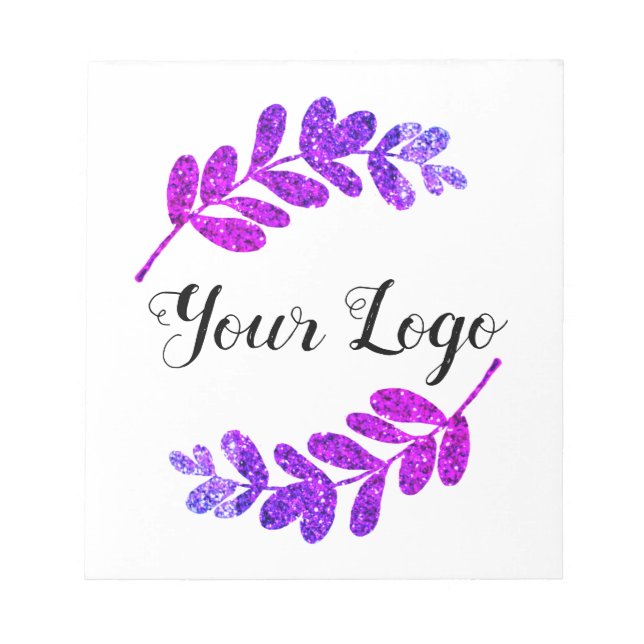 Bloco De Notas simples folhas personalizadas azul roxo preto adic (Frente)