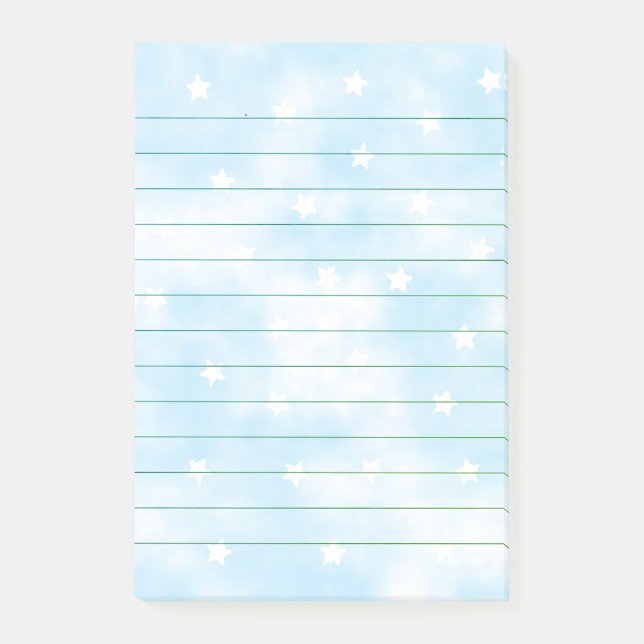 Bloco De Notas Simples Links Personalizados de Estrelas Sky Water (Frente)
