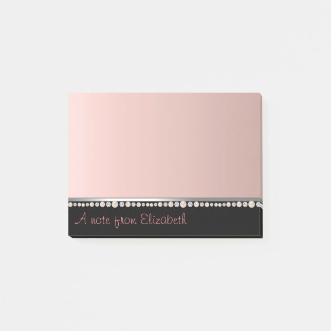 Bloco De Notas Simples Luxo Elegante,Ouros,Pérolas (Frente)