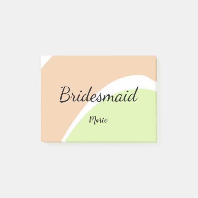 Bloco De Notas SIMPLES MINIMAL adicione seu nome bridesmaid perso (Frente)