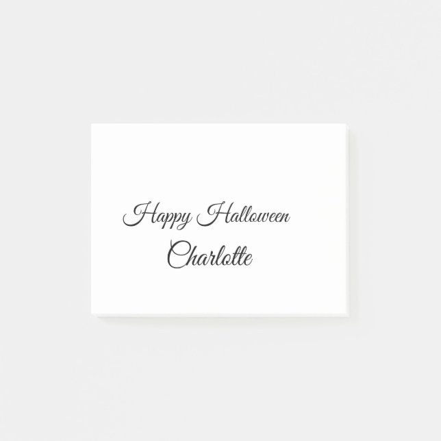 Bloco De Notas SIMPLES MINIMAL.CUTIE ADICIONE NOME BEBÊ feliz Hal (Frente)