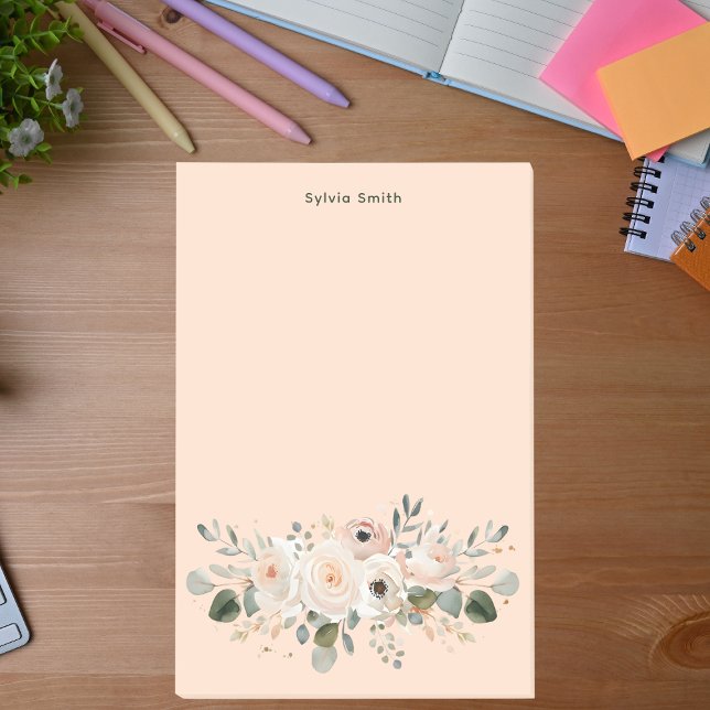 Bloco De Notas Simples Minimal Limpo Simples Florais Aquarela  (Criador carregado)