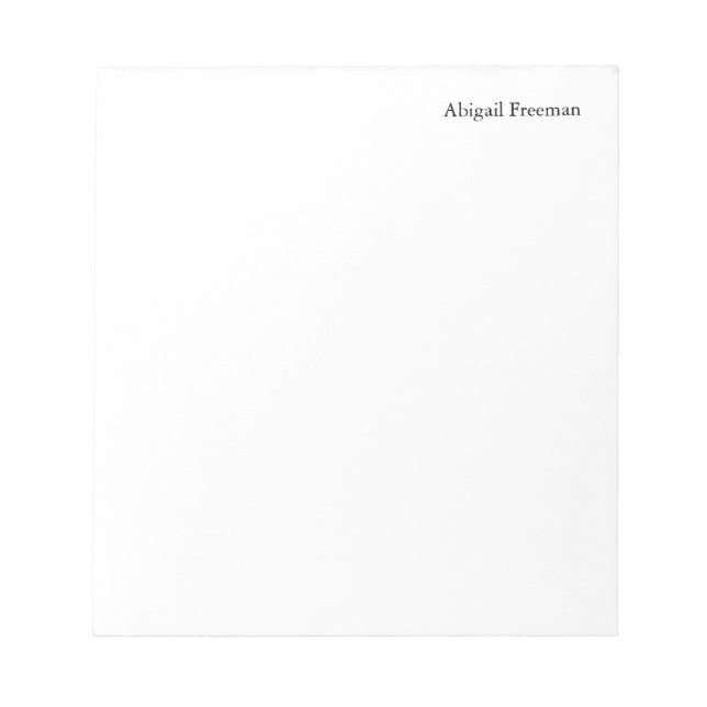 Bloco De Notas Simples Minimalista Branco Adicionar Nome (Frente)