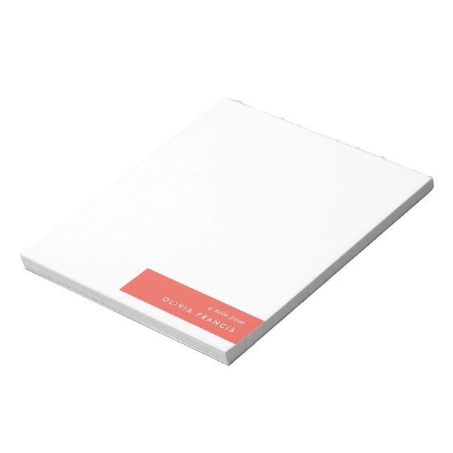 Bloco De Notas Simples Mínimo Vermelho Moderno Colorblock (Invertido)