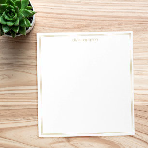 Bloco De Notas Simples Moderno Minimalista Dourado Monograma de D