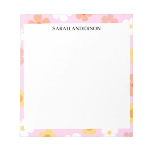 BLOCO DE NOTAS SIMPLES MODERNOS NOME PERSONALIZADO FLORAL ABSTRAT