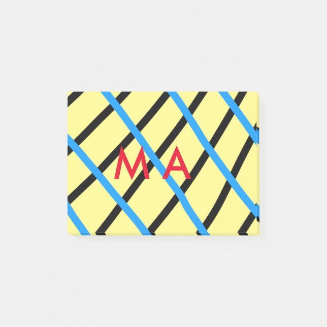 Bloco De Notas Simples monograma adicione seu nome com letra míni (Frente)