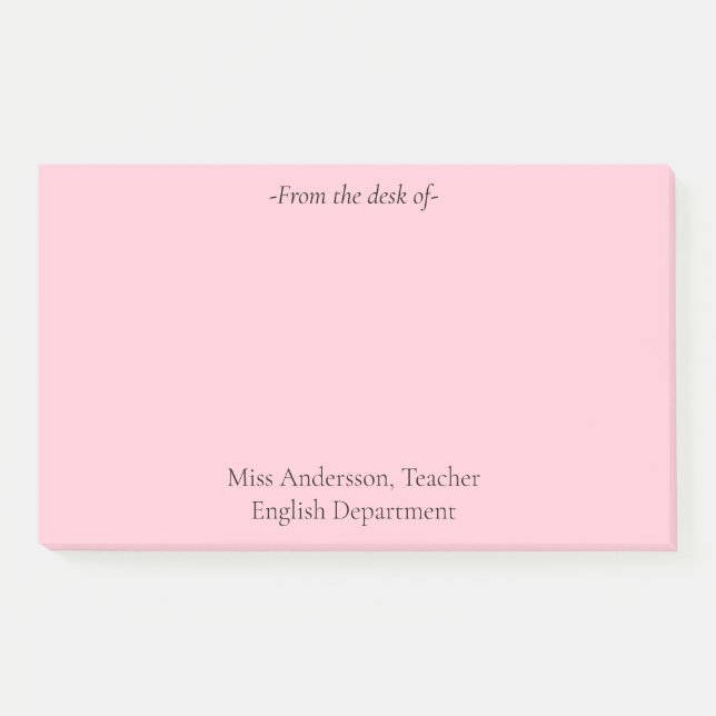 Bloco De Notas Simples na mesa do professor (Frente)