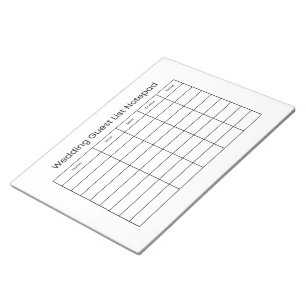 Bloco de Notas Simples para Lista de Convidados de