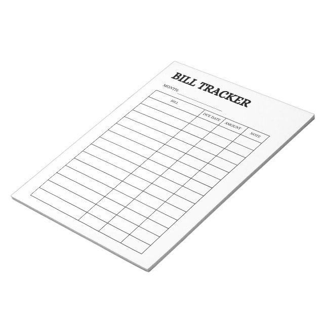 Bloco de Notas Simples para Pagamento de Contas (Inclinado)