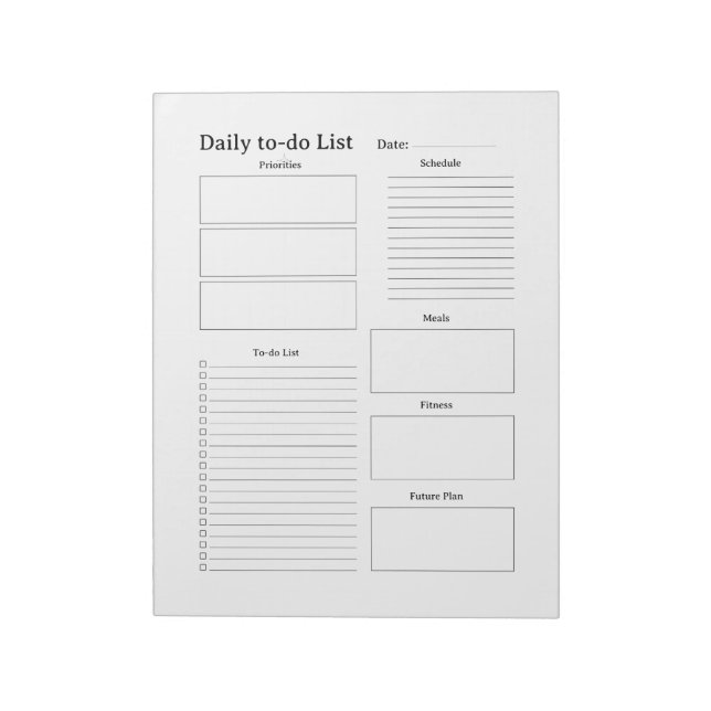 Bloco de Notas Simples para Tarefas Diárias (Invertido)