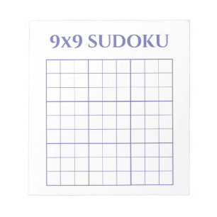 Bloco De Notas Simples Periwinkle e Modelo Sudoku branco 9x9