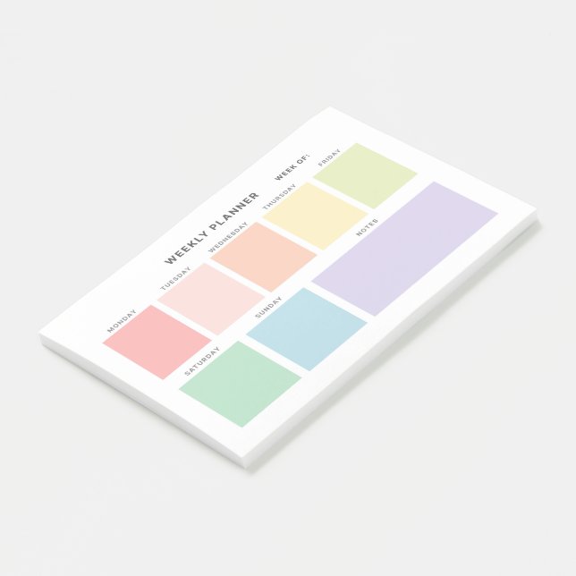 Bloco De Notas Simples Planejador Semanal Minimalista (Inclinado)