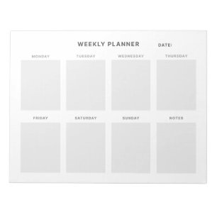 Bloco De Notas Simples Planejador Semanal Minimalista