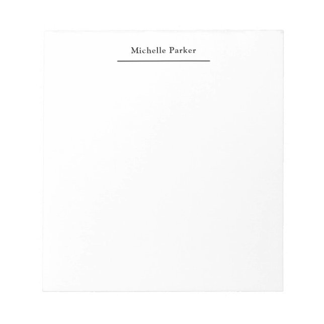 Bloco De Notas Simples Profissional Moderno Minimalista Branco (Frente)