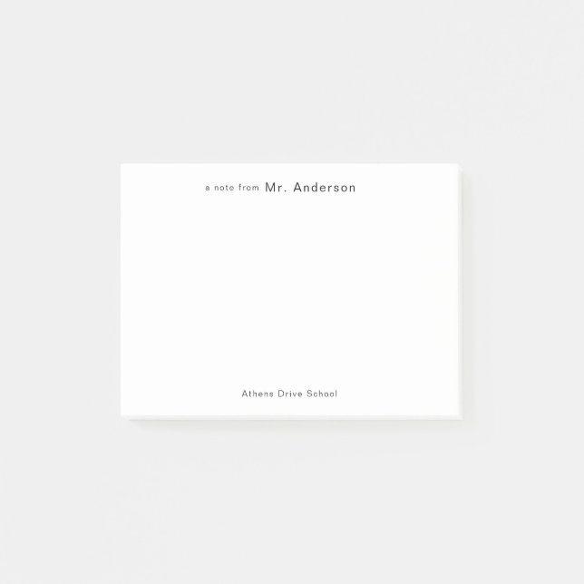 Bloco De Notas Simples Profissional "nota de" Professores (Frente)