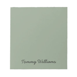 Bloco De Notas Simples profissional Verde Sage Minimalista