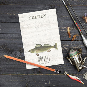 Bloco De Notas Simples Russo Wood Nature Pescador Walleye