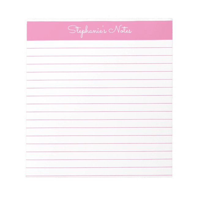 Bloco De Notas Simples, Vinculado a Rosa, Personalizado (Frente)