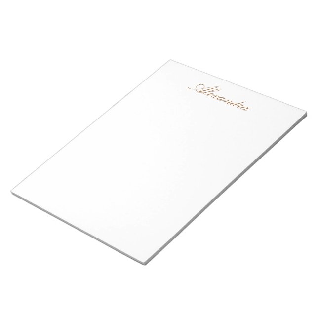 Bloco De Notas Simplesmente Branco Cor Sólida Personalizar (Inclinado)